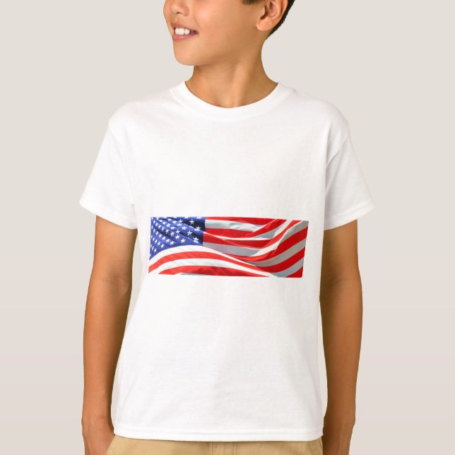 T-shirt American Flag, vous pouvez ajouter du texte et tél (Devant)