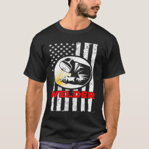 T-shirt American Flag Welder Metal Fabricator Soudage Prof