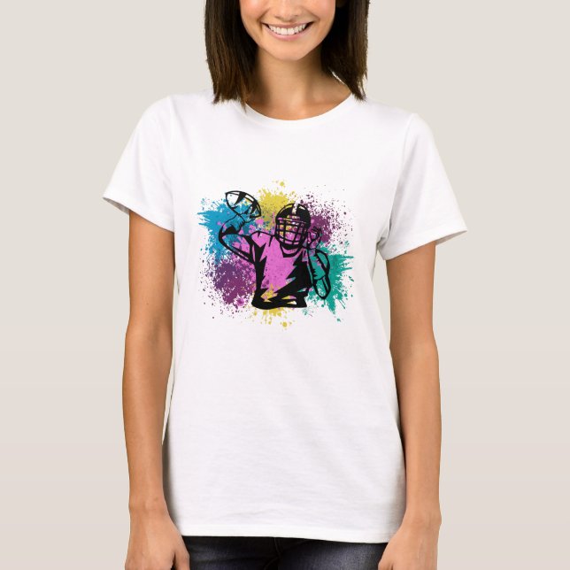 T-shirt American Football Grungy Couleurs Splashes (Devant)
