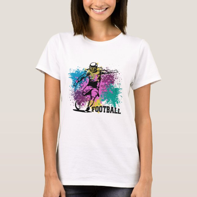 T-shirt American Football Grungy Couleurs Splashes (Devant)
