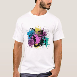 T-shirt American Football Grungy Couleurs Splashes