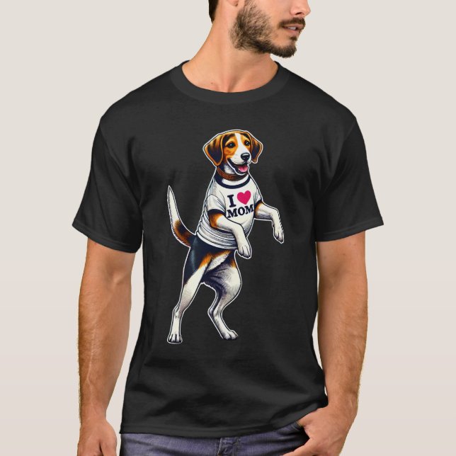 T-shirt American Foxhound Maman I Love Maman American (Devant)