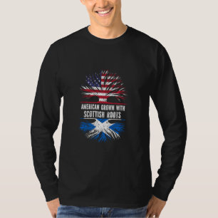 T-shirt American Grosse Avec Des Racines Écossaises Drapea