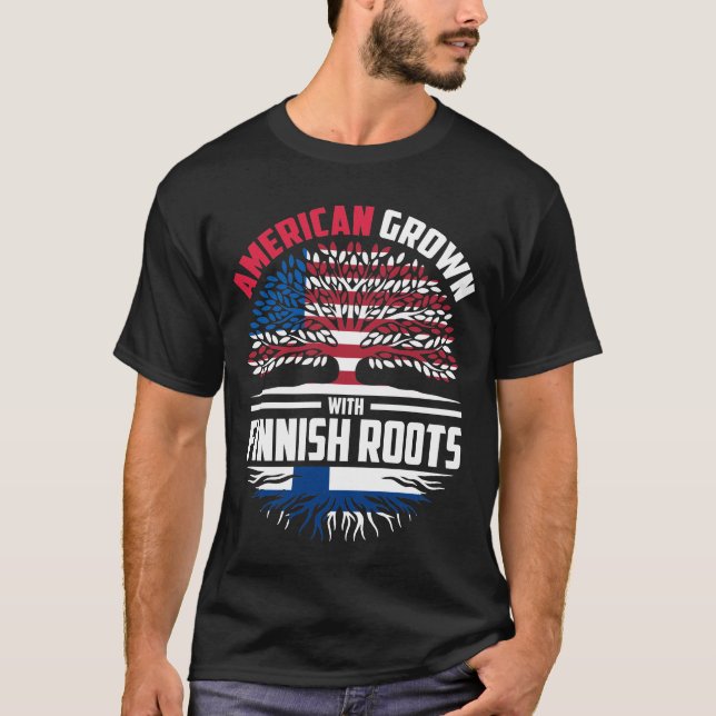 T-shirt American Grosse Avec Des Racines Finlandaises Finl (Devant)