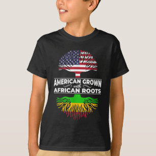 T-shirt American Grown African Roots USA Drapeau noir Hist