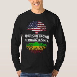 T-shirt American Grown African Roots USA Drapeau noir Hist