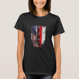 T-shirt American Grown Polish Roots USA Poland Flag