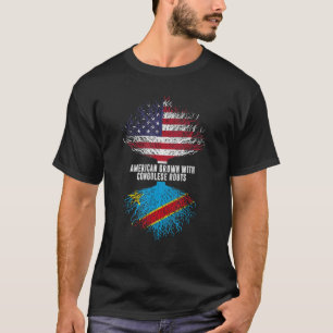 T-shirt American Grown With Congo Roots Usa Drapeau Dr Co