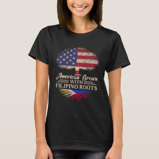 T-shirt American Grown With Filipino Roots Half American F