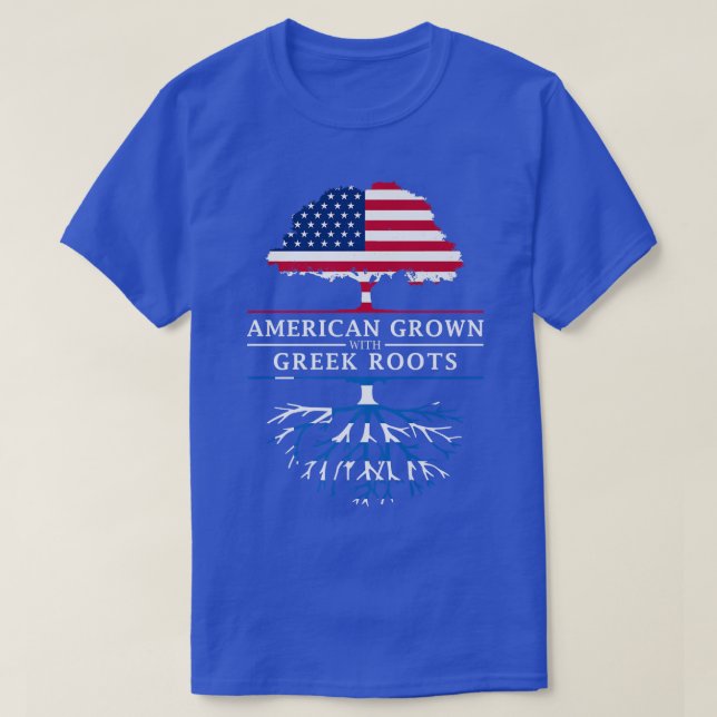 T-shirt American Grown with Greek Roots  Grèce Premium  (Design devant)