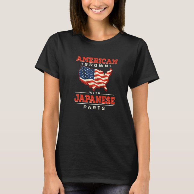 T-shirt American Grown with Japanese Parts Patriotic Japan (Devant)