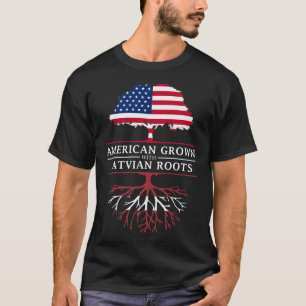 T-shirt American Grown with Latvian Roots Latvia Premium 