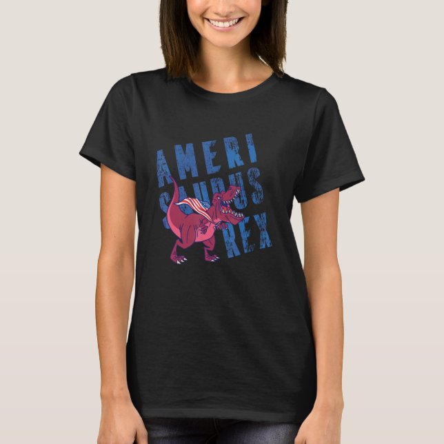 T-shirt American Independence Day 4th July USA Amerisaurus (Devant)