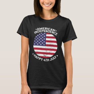 T-shirt American Independence Happy 4th July Vintage Men W