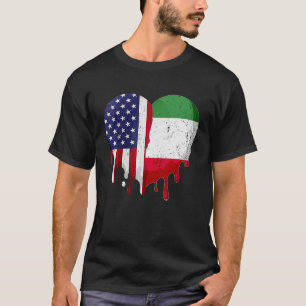 T-shirt American Italian Heritage Moth Italie Drapeau Coeu