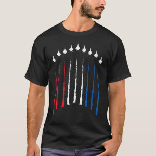 T-shirt American Jet trail Red White & Blue Flag Quatrième