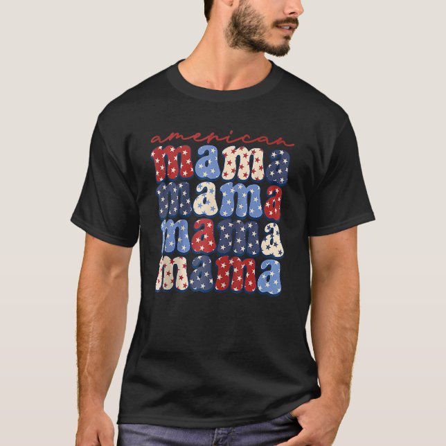 T-shirt American Mama 4 juillet USA Patriotique America M (Devant)