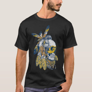 T-shirt American Motorcycle Skull Amérindien Eagle Chie