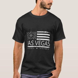 T-shirt American Patriotic Compass Drapeau Geo Lieu Las V