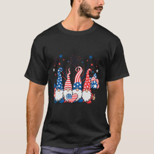T-shirt American Patriotic Gnomes Usa Independence Day 4e