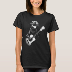T-shirt American Pitbull Jouer de la guitare - Drôle chien