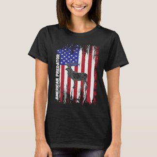 T-shirt American Predator Patriotic American Flag ELK Hunt