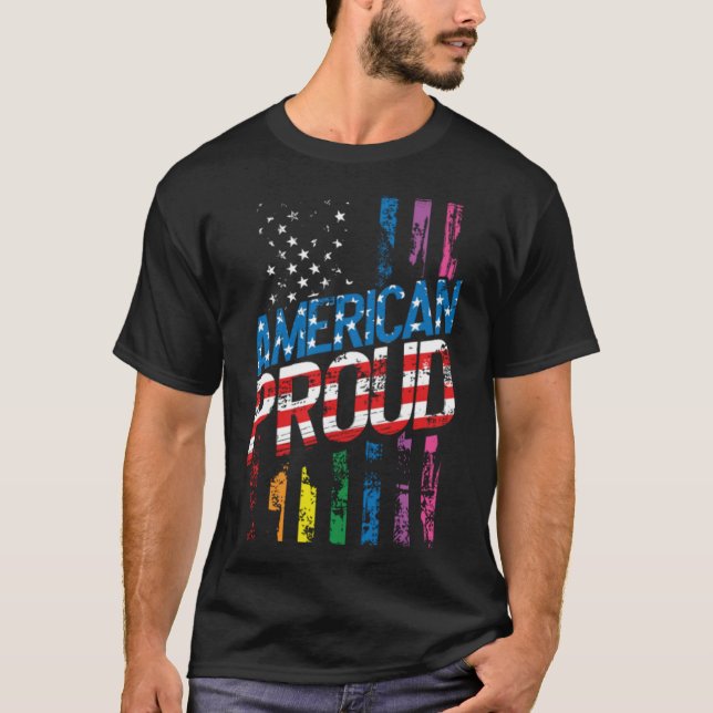 T-shirt American Pride LGBT Patriot gay Lesbian Patriotiqu (Devant)