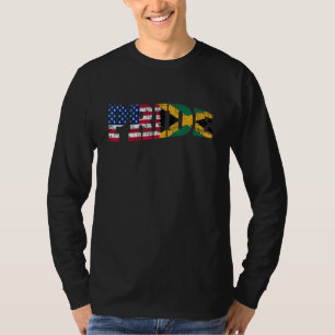 T-shirt American Raised Jamaican Roots USA Jamaïque Pride