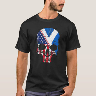 T-shirt American Raised With Scottish Roots Skull Idea & U