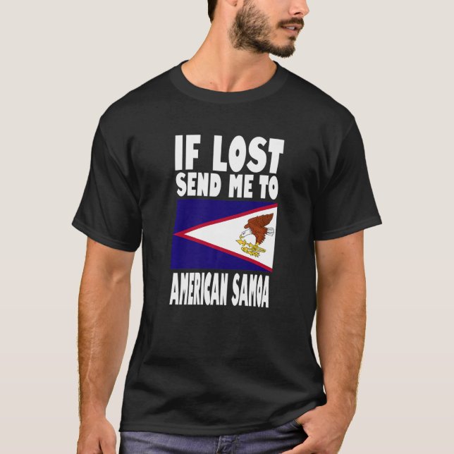 T-shirt American Samoa Flag Design  If lost send me to Ame (Devant)
