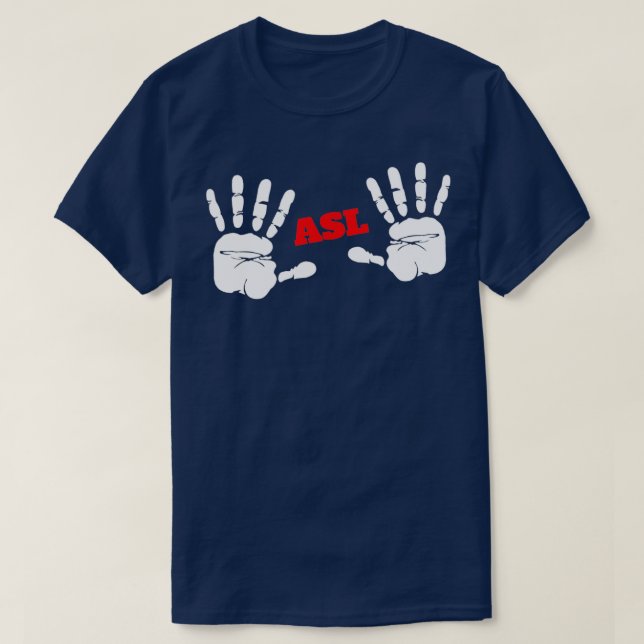 T-shirt American Sign Language ASL - empreintes de concept (Design devant)