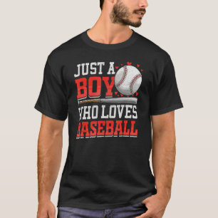 T-shirt American Sport Juste Un Garçon Qui Aime Le Basebal