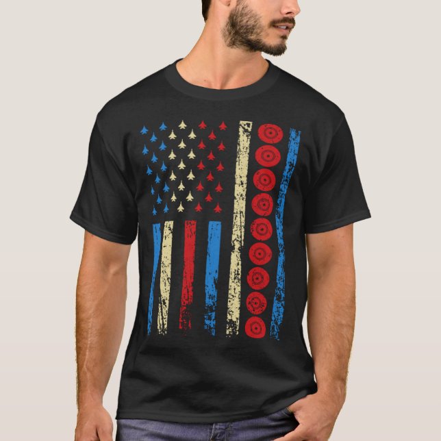 T-shirt American Sports Flag 4th Of July Lawn Bowling Athl (Devant)