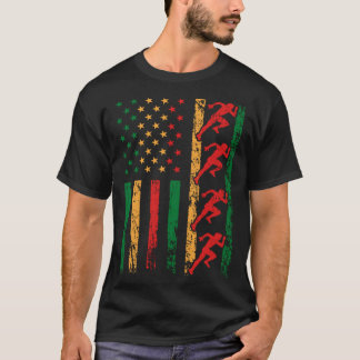 T-shirt American Sports Flag Black History Month Track And