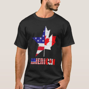 T-shirt American Us Eh American Drapeau Canadien Drapeau C