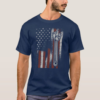 T-shirt American US Flag For Men and Women Dad Car Garage