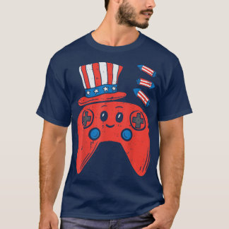 T-shirt American Video Game Controller 4th Of July Gaming 