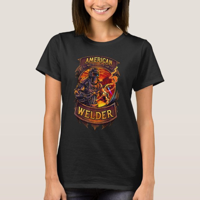 T-shirt American Welder Cyborg Avec Un Cutter Oxy (Devant)