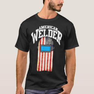 T-shirt American Welder Us Drapeau Soudage Hood Cadeau Bq1