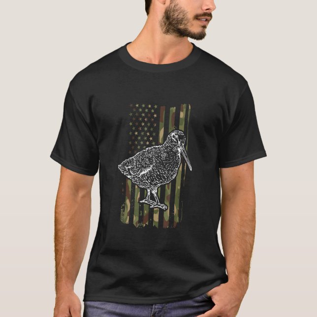 T-shirt American Woodcock Camo Bogsucker Woodcock Chasse (Devant)