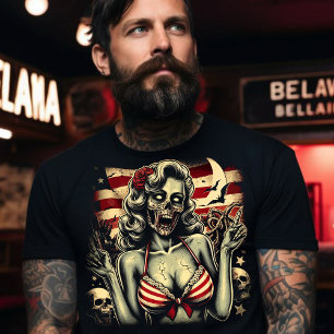 T-shirt American Zombie Girl