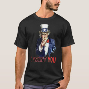 T-shirt Americana Je Veux Que Vous Oncle Sam Vintage Fun