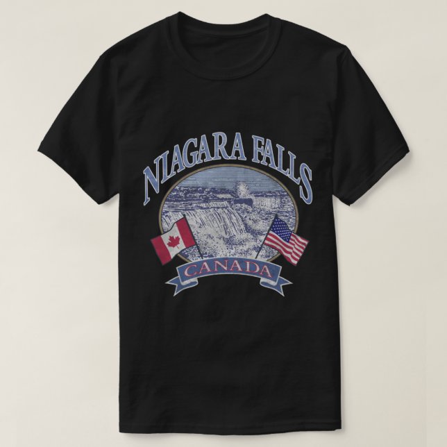 T-shirt Americana Niagara Falls Scene Canada Amérique drap (Design devant)