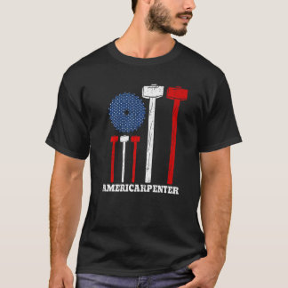 T-shirt Americarpenter 4th Of July American Flag Carpenter
