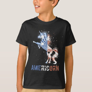 T-shirt Americorn drapeau américain licorne patriotique 4 