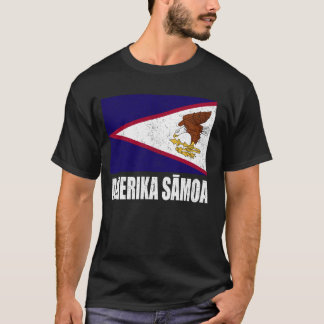 T-shirt Amerika Samoa Drapeau Grunge Souvenir Vintage Amér
