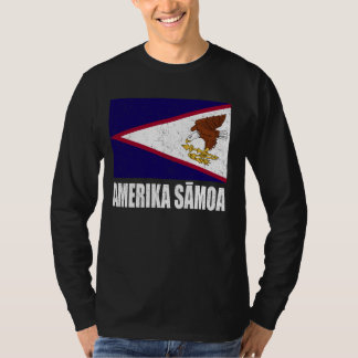 T-shirt Amerika Samoa Drapeau Grunge Souvenir Vintage Amér