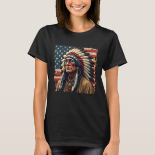 T-shirt Amérindien Chef Patriotique Américain