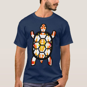 T-shirt Amérindien Noir Blanc Couleur Feu Turtle Desi