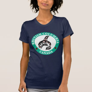 T-shirt Amérindien Red Black Art Orca Killer Whale